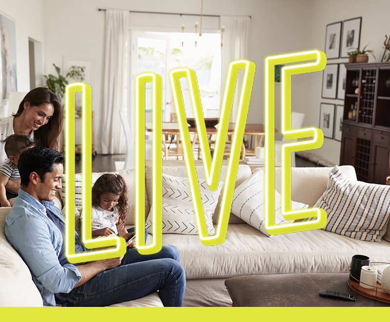 Department Page Graphic: Family hanging on couch