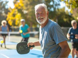 4 active seniors playing pickleball for article Active Adult Communities: A Vibrant Lifestyle for 55+ in Phoenix